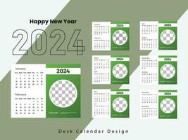 fri enkel vägg och skrivbord kalender design mall. vektor
