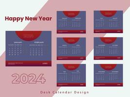 fri enkel vägg och skrivbord kalender design mall. vektor