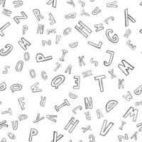 sömlös grunge bakgrund - alfabetet typsnitt roliga hand rita ord vektor