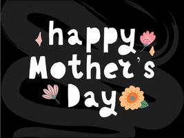 Happy Mothers Day Grußkarte mit typografischem Design und floralen Elementen. Vektor-Illustration. Scherenschnitt-Stil mit blühenden Blumen, Blättern und abstrakten Formen auf weißem Hintergrund. die beste Mutter. vektor