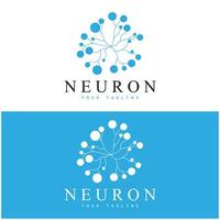 neuron logotyp eller nervcell logotyp design, molekyl logotyp illustration mall ikon med vektor koncept