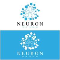 neuron logotyp eller nervcell logotyp design, molekyl logotyp illustration mall ikon med vektor koncept