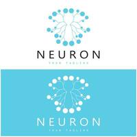 neuron logotyp eller nervcell logotyp design, molekyl logotyp illustration mall ikon med vektor koncept