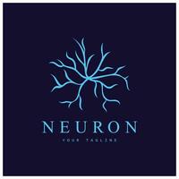 neuron logotyp eller nervcell logotyp design, molekyl logotyp illustration mall ikon med vektor koncept