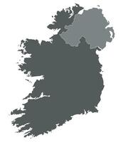 irland och nordlig irland Karta. Karta av irland ö Karta i grå Färg vektor