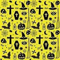 Muster von traditionellen gruseligen Halloween-Gegenständen. Vektor-Illustration vektor