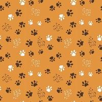 nahtloses Muster von Hunden, Katzen oder Tigerpfoten. handgezeichnete Illustration vektor