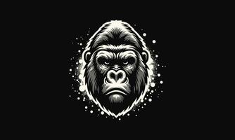 Kopf Gorilla wütend Vektor Illustration eben Design