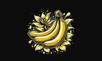 Banane Gelb Jahrgang Vektor Illustration eben Design