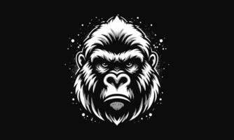 Kopf Gorilla wütend Vektor Illustration eben Design