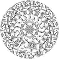 Mehndi Blume dekorative Ornament im ethnischen orientalischen Stil, Doodle Ornament, Umriss Hand zeichnen. Malbuchseite. vektor