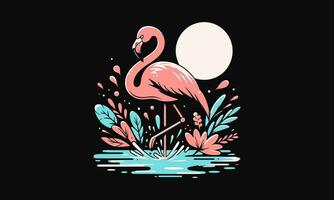 Flamingo Rosa Vektor Illustration eben Design