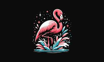 flamingo rosa vektor illustration platt design