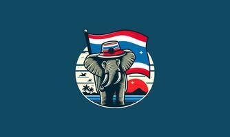 elefant med thailand flagga vektor maskot design