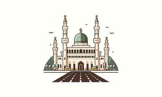 Moschee auf Medina Vektor Illustration eben Design