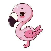 söt flamingo vild safari afrikansk djur för ungar, barn ClipArt, vektor illustration