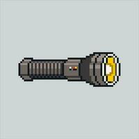 Pixel Kunst Illustration Taschenlampe. pixelig Taschenlampe. Taschenlampe pixelig zum das Pixel Kunst Spiel und Symbol zum Webseite und Video Spiel. alt Schule retro. vektor