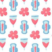 feminin Hygiene Menstruation- Tassen Blut Pads Blume vektor