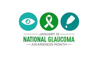 nationell glaukom medvetenhet månad är observerats varje år i januari. januari är glaukom medvetenhet månad. öga hälsa och syn vård begrepp för baner design. vektor illustration.