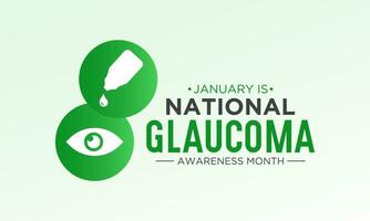 nationell glaukom medvetenhet månad är observerats varje år i januari. januari är glaukom medvetenhet månad. öga hälsa och syn vård begrepp för baner design. vektor illustration.