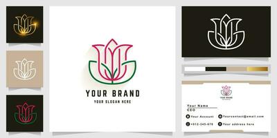 reste sig blomma logotyp med företag kort design vektor
