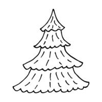 einstellen von Weihnachten Baum Gekritzel Illustration Hand gezeichnet skizzieren Linie Vektor. eps10 vektor
