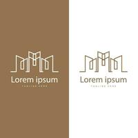 modern stad byggnad logotyp design, lyxig och enkel urban arkitektur vektor