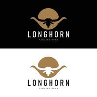 Longhorn Logo alt Jahrgang Design Westen Land Texas Stier Horn vektor