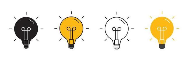 Kreative Idee Symbol Leitung. Glühbirnenbildung, Innovationslogo-Sammlungssatz. Vektor-Illustration