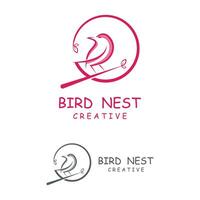 Vogel Nest Logo Design, Vogel Haus Vektor zum Eier, einfach modern und elegant Vogel Nest Logo, Logo zum Natur Fotograf, Startups oder ein Geschäft Logo mit ein Natur Thema