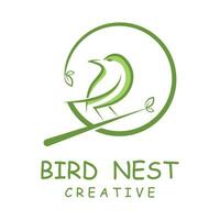fåglar bo logotyp design, fågel hus vektor för ägg, enkel modern och elegant fågel bo logotyp, logotyp för natur fotograf, startups eller en företag logotyp med en natur tema