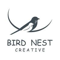 Vogel Nest Logo Design, Vogel Haus Vektor zum Eier, einfach modern und elegant Vogel Nest Logo, Logo zum Natur Fotograf, Startups oder ein Geschäft Logo mit ein Natur Thema