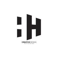 brev hh negativ Plats modern företag abstrakt typografi monogram logotyp vektor
