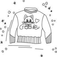 Sweatshirt zum Kinder. Vektor Illustration Färbung Buchseite.