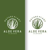 aloe vera logotyp design enkel illustration hälsa ört- växt gräs vektor