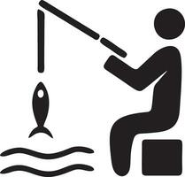 ikon fiske logotyp design vektor