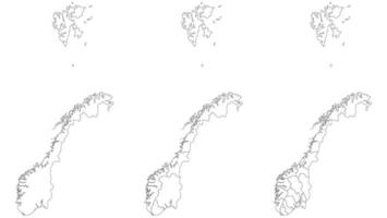 Norwegen Karte. Karte von Norwegen im einstellen vektor