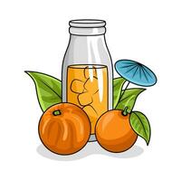 Saft Orange mit Orange Obst Illustration vektor