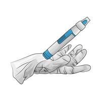 Diabetes Stift im Hand Illustration vektor