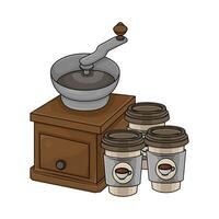 Schleifer mit Tasse Kaffee trinken Illustration vektor