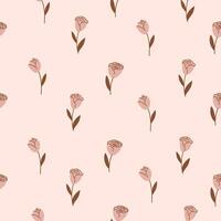 sömlös mönster med klotter rosor. söt rosa vektor illustration med abstrakt blommor
