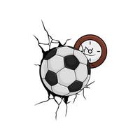 Fußball Ball mit Uhr Zeit Illustration vektor