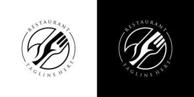 Restaurant Logo mit Löffel und Gabel Symbol, modern Konzept vektor
