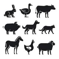 Tiere und Haustiere Symbole vektor