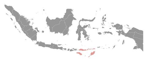 Osten nusa Tenggara Provinz Karte, administrative Aufteilung von Indonesien. Vektor Illustration.