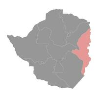 Manikaland Provinz Karte, administrative Aufteilung von Zimbabwe. Vektor Illustration.