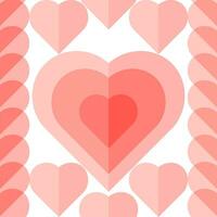 nahtlos Muster, transparent Rosa Herzen auf ein Weiß Hintergrund. Valentinstag Tag Hintergrund, Textil, Vektor