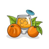 Saft Orange mit Orange Obst Illustration vektor