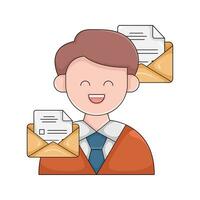 Mail mit Person Illustration vektor