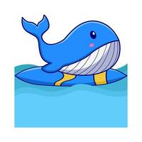 Wal spielen Surfen Tafel im Schwimmen Schwimmbad Illustration vektor